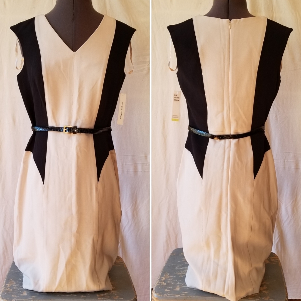 Neutral colorblock dress